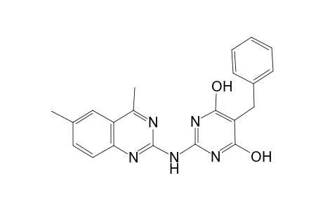 2-[(4,6-dimethyl-2-quinazolinyl)amino]-4-hydroxy-5-(phenylmethyl)-1H-pyrimidin-6-one