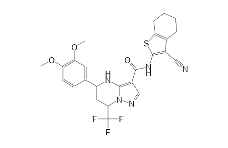 N-(3-cyano-4,5,6,7-tetrahydro-1-benzothien-2-yl)-5-(3,4-dimethoxyphenyl)-7-(trifluoromethyl)-4,5,6,7-tetrahydropyrazolo[1,5-a]pyrimidine-3-carboxamide