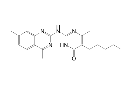 2-[(4,7-dimethyl-2-quinazolinyl)amino]-6-methyl-5-pentyl-4(3H)-pyrimidinone