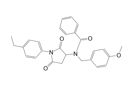 N-[1-(4-ethylphenyl)-2,5-dioxo-3-pyrrolidinyl]-N-(4-methoxybenzyl)benzamide