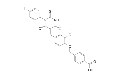 4-[[4-[(E)-[1-(4-fluorophenyl)-4,6-bis(oxidanylidene)-2-sulfanylidene-1,3-diazinan-5-ylidene]methyl]-2-methoxy-phenoxy]methyl]benzoic acid