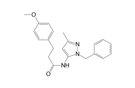 Benzenepropanamide, 4-methoxy-N-[3-methyl-1-(phenylmethyl)-1H-pyrazol-5-yl]-