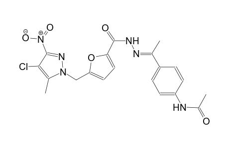 N-[4-((1E)-N-{5-[(4-chloro-5-methyl-3-nitro-1H-pyrazol-1-yl)methyl]-2-furoyl}ethanehydrazonoyl)phenyl]acetamide