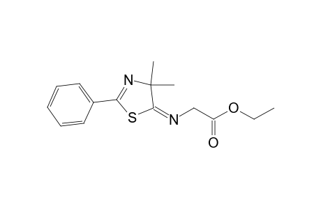 Glycine, N-(4,4-dimethyl-2-phenyl-5(4H)-thiazolylidene)-, ethyl ester