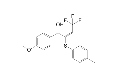 (E)-4,4,4-trifluoro-1-(p-methoxyphenyl)-2-(p-tolylthio)but-2-en-1-ol