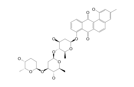 LANDOMYCIN_P;8-BETA-D-OLIVOSYL-4-1-BETA-D-LIVOSYL-3-1-ALPHA-L-RHODINOSYLTETRANGULOL