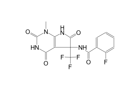 2-fluoro-N-[1-methyl-2,4,6-trioxo-5-(trifluoromethyl)-2,3,4,5,6,7-hexahydro-1H-pyrrolo[2,3-d]pyrimidin-5-yl]benzamide