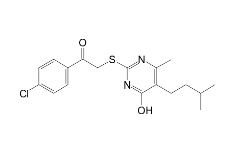 4'-chloro-2-[(4-hydroxy-5-isopentyl-6-methyl-2-pyrimidinyl)thio]acetophenone