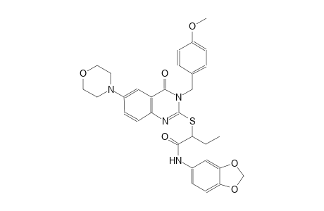 N-(1,3-benzodioxol-5-yl)-2-{[3-(4-methoxybenzyl)-6-(4-morpholinyl)-4-oxo-3,4-dihydro-2-quinazolinyl]sulfanyl}butanamide