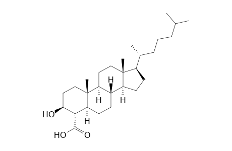 (3S,4S,5S,8S,9S,10R,13R,14S,17R)-10,13-dimethyl-17-[(2R)-6-methylheptan-2-yl]-3-oxidanyl-2,3,4,5,6,7,8,9,11,12,14,15,16,17-tetradecahydro-1H-cyclopenta[a]phenanthrene-4-carboxylic acid