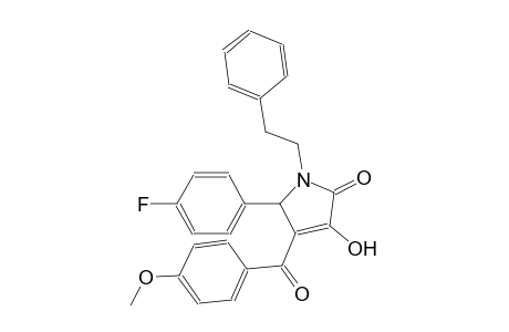 2H-pyrrol-2-one, 5-(4-fluorophenyl)-1,5-dihydro-3-hydroxy-4-(4-methoxybenzoyl)-1-(2-phenylethyl)-