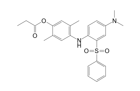 Phenol, 4-[[4-(dimethylamino)-2-(phenylsulfonyl)phenyl]amino]-2,5-dimethyl-, propanoate (ester)