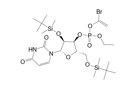 2',5'-Di(tert-butyldimethylsilyl)-3'-(1-bromovinyl ethylphosphate)uridine