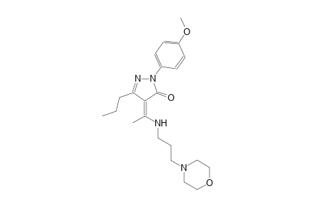3H-pyrazol-3-one, 2,4-dihydro-2-(4-methoxyphenyl)-4-[1-[[3-(4-morpholinyl)propyl]amino]ethylidene]-5-propyl-, (4Z)-