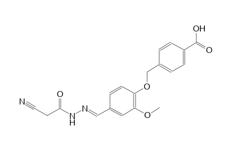 4-[(4-{(E)-[(cyanoacetyl)hydrazono]methyl}-2-methoxyphenoxy)methyl]benzoic acid