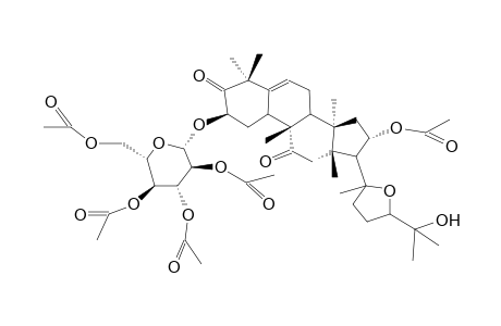 (2beta,9beta,10alpha,16alpha,20XI,24XI)-20,24-EPOXY-2-(beta-D-GLUCOPYRANOSYLOXY)-16,25-DIHYDROXY-9-METHYL-19-NORLANOST-5-ENE-3,11-DIONE PENTACETATE