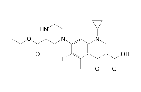 1-Cyclopropyl-1,4-dihydro-6-fluoro-5-methyl-7-[3-(ethoxycarbonyl)-1-piperazinyl]-4-oxo-3-quinolinecarboxylic acid