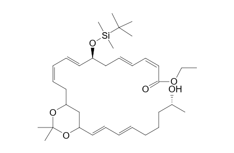 (7S,23R)-7-tert-butyldimethylsiloxy-13,15-isopropylidenedioxy-23-ol-2,4,8,10,16,18-hexaene-tetracosa-ethyl ester