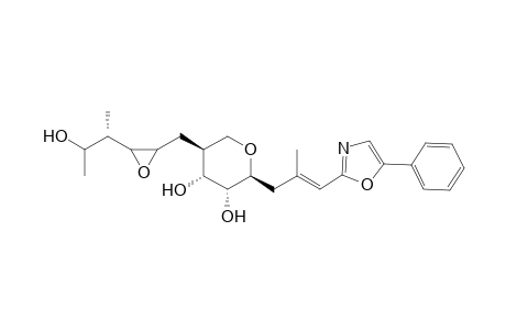 2H-Pyran-3,4-diol, tetrahydro-5-[[3-(2-hydroxy-1-methylpropyl)oxiranyl]methyl]-2-[2-methyl-3-(5-phenyl-2-oxazolyl)-2-propenyl]-, [2S-[2.alpha.(E),3.beta.,4.beta.,5.alpha.[2R*,3R*(1R*,2R*)]]]-