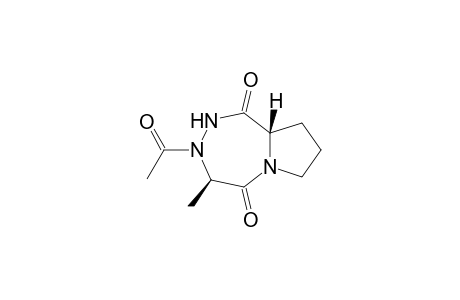 (4R,9aS)-3-acetyl-4-methyl-2,4,7,8,9,9a-hexahydropyrrolo[2,1-d][1,2,5]triazepine-1,5-dione