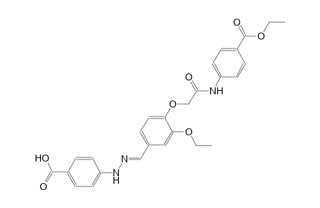 4-[(2E)-2-(3-ethoxy-4-{2-[4-(ethoxycarbonyl)anilino]-2-oxoethoxy}benzylidene)hydrazino]benzoic acid