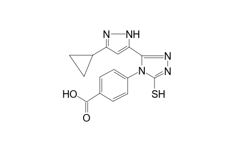 4-[3-(5-cyclopropyl-1H-pyrazol-3-yl)-5-sulfanylidene-1H-1,2,4-triazol-4-yl]benzoic acid