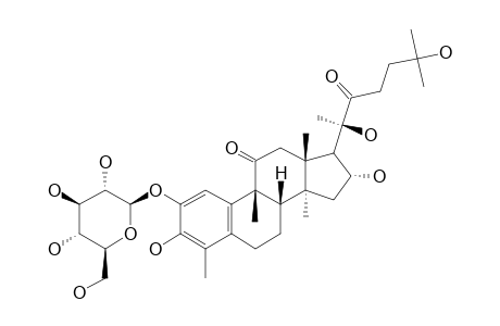 FEVICORDIN-D-GLUCOSIDE;2-(BETA-D-GLUCOPYRANOSYLOXY)-3,16-ALPHA,20,25-TETRAHYDROXY-29-NORCUCRBITA-1,3,5(10)-TRIENE-11,22-DIONE