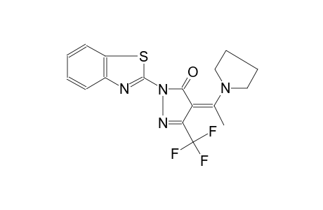 (4Z)-2-(1,3-benzothiazol-2-yl)-4-[1-(1-pyrrolidinyl)ethylidene]-5-(trifluoromethyl)-2,4-dihydro-3H-pyrazol-3-one