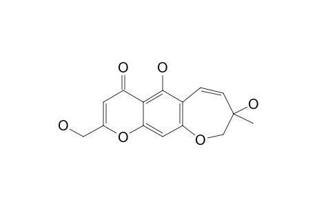 CNIDIMOL-F;5,8-DIHYDROXY-2-HYDROXYMETHYL-8-METHYL-4H,9H-PYRANO-[3,2-H]-[1]-BENZOXEPIN-4-ONE