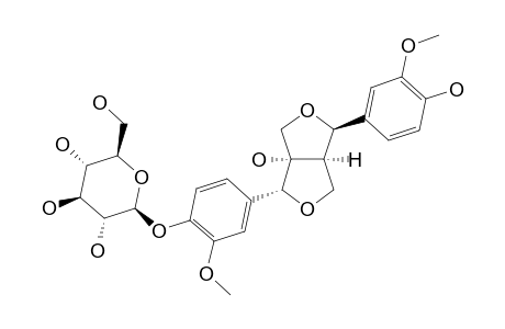 (+)-8-HYDROXY-EPIPINORESINOL-4-O-BETA-D-GLUCOPYRANOSIDE