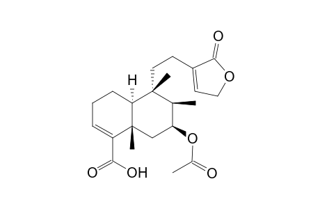 (+)-7.beta.-Acetoxy-3,13-clerodadiene-16,15-olid-18-oic acid