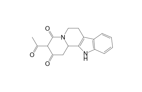 Indolo[2,3-a]quinolizin-4(1H)-one, 3-acetyl-6,7,12,12b-tetrahydro-2-hydroxy-, (.+-.)-