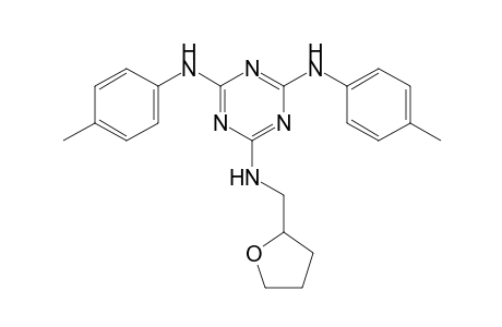 2-N,4-N-bis(4-methylphenyl)-6-N-(oxolan-2-ylmethyl)-1,3,5-triazine-2,4,6-triamine