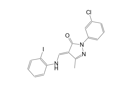 3H-pyrazol-3-one, 2-(3-chlorophenyl)-2,4-dihydro-4-[[(2-iodophenyl)amino]methylene]-5-methyl-, (4E)-