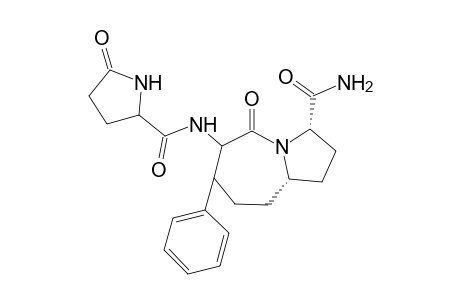 (3S,4S,7R,10S)-1-Aza-3-pyroglutamoylamino-4-phenyl-10-carboxyamidobicyclo[5.3.0]decane