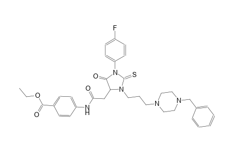benzoic acid, 4-[[[1-(4-fluorophenyl)-5-oxo-3-[3-[4-(phenylmethyl)-1-piperazinyl]propyl]-2-thioxo-4-imidazolidinyl]acetyl]amino]-, ethyl ester