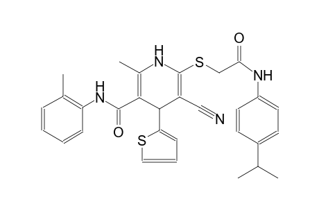 3-pyridinecarboxamide, 5-cyano-1,4-dihydro-2-methyl-6-[[2-[[4-(1-methylethyl)phenyl]amino]-2-oxoethyl]thio]-N-(2-methylphenyl)-4-(2-thienyl)-