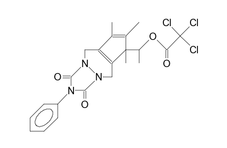3,5,7-Triaza-12-(1-trichloroacetoxy-ethyl)-10,11,12-trimethyl-5-phenyl-tricyclo(7.3.0.0/3,5/)dodeca-1(6),7-diene