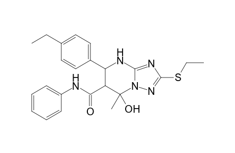 5-(4-Ethylphenyl)-2-(ethylthio)-7-hydroxy-7-methyl-N-phenyl-4,5,6,7-tetrahydro[1,2,4]triazolo[1,5-a]pyrimidine-6-carboxamide