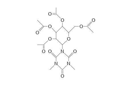 1,3-Dimethyl-5-(2,3,4,6-tetra-O-acetyl.beta.-D-glucopyranosyl)-S-triazine-2,4,6(1H,3H,5H)-trione