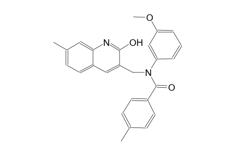 N-[(2-hydroxy-7-methyl-3-quinolinyl)methyl]-N-(3-methoxyphenyl)-4-methylbenzamide
