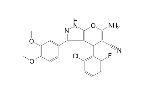 6-amino-4-(2-chloro-6-fluorophenyl)-3-(3,4-dimethoxyphenyl)-1,4-dihydropyrano[2,3-c]pyrazole-5-carbonitrile