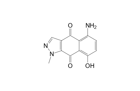 1H-Benz[f]indazole-4,9-dione, 5-amino-8-hydroxy-1-methyl-