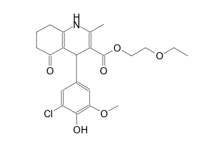 2-ethoxyethyl 4-(3-chloro-4-hydroxy-5-methoxyphenyl)-2-methyl-5-oxo-1,4,5,6,7,8-hexahydro-3-quinolinecarboxylate