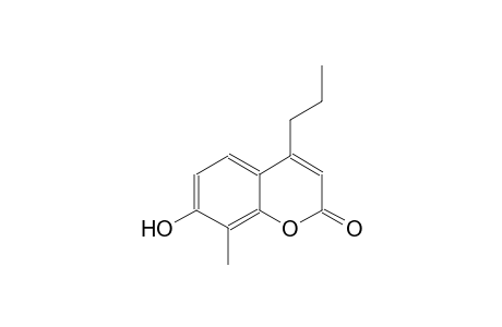 2H-1-benzopyran-2-one, 7-hydroxy-8-methyl-4-propyl-