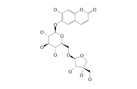 AESCULETIN-6-O-BETA-D-APIOFURANOSYL-(1->6)-O-BETA-D-GLUCOPYRANOSIDE