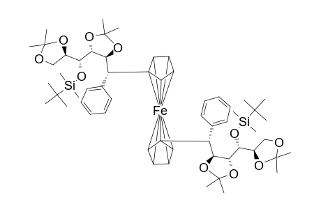 (1"R,1"'R)-1,1'-bis{4-O-(t-Butyl)dimethylsilyl]-1-deoxy-2,3 ; 5,6-di-O-isopropylidene-1-C-phenyl-D-mannitol-1-yl}ferrocene