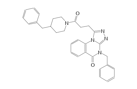 [1,2,4]triazolo[4,3-a]quinazolin-5(4H)-one, 1-[3-oxo-3-[4-(phenylmethyl)-1-piperidinyl]propyl]-4-(phenylmethyl)-