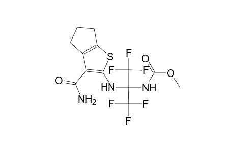 methyl 1-{[3-(aminocarbonyl)-5,6-dihydro-4H-cyclopenta[b]thien-2-yl]amino}-2,2,2-trifluoro-1-(trifluoromethyl)ethylcarbamate
