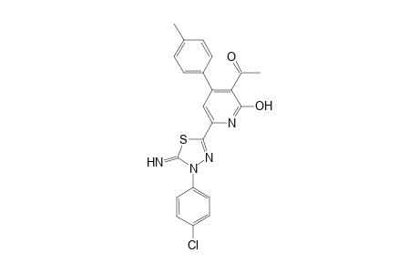 1-(6-(4-(4-Chlorophenyl)-4,5-dihydro-5-imino-1,3,4-thiadiazol-2-yl)-2-hydroxy-4-p-tolylpyridin-3-yl)ethanone